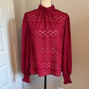 Jealous Tomato Fuchsia Lace Blouse